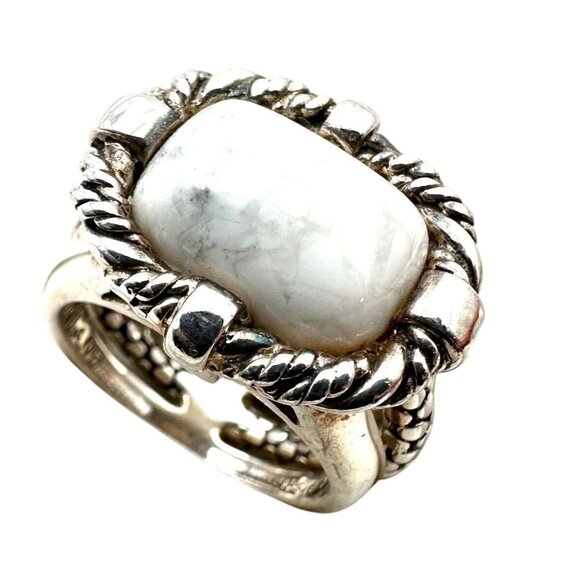 Michael Dawkins Ring Sterling Silver White Howlite Size 8 - Picture 1 of 5